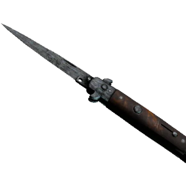 ★ Stiletto Knife | Damascus Steel (Battle-Scarred)