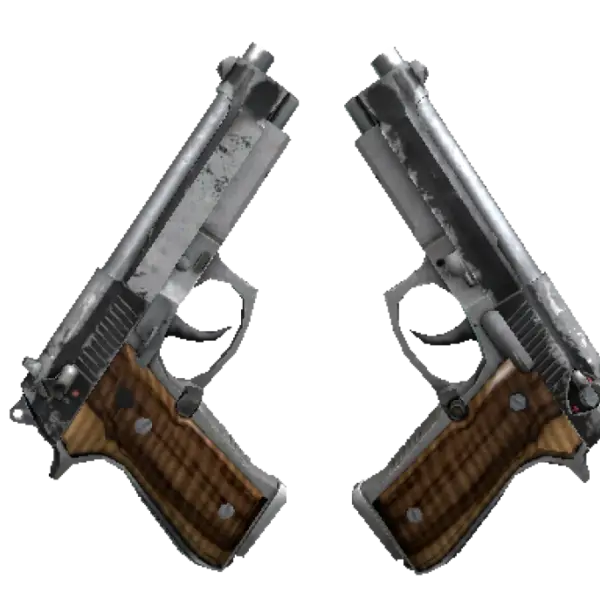 Dual Berettas | Black Limba (Battle-Scarred)