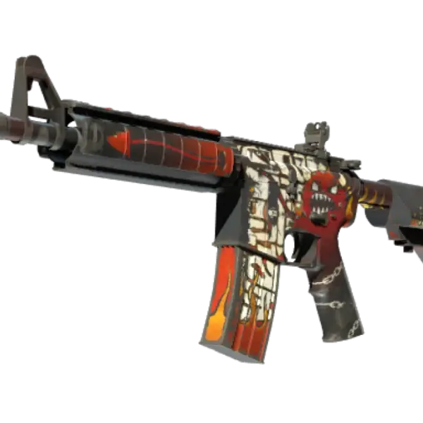StatTrak™ M4A4 | Hellfire (Well-Worn)