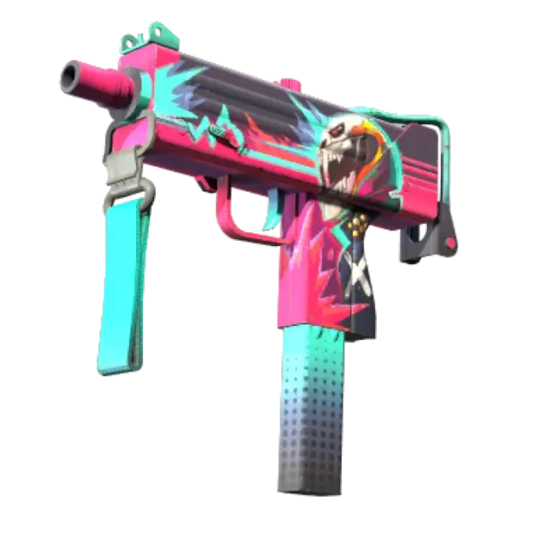 StatTrak™ MAC-10 | Neon Rider (Well-Worn)