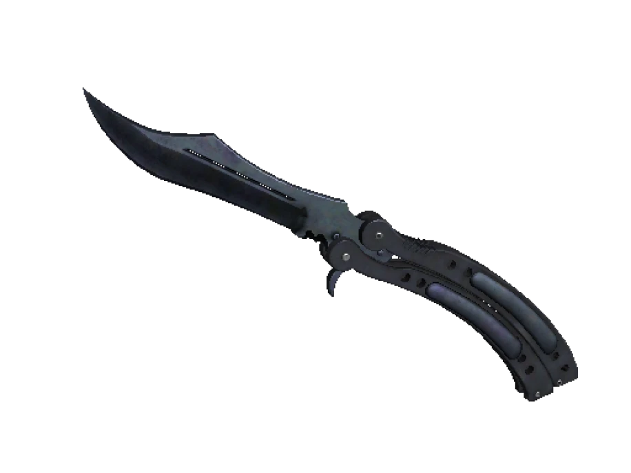 ★ StatTrak™ Butterfly Knife | Blue Steel (Well-Worn) - Image 1