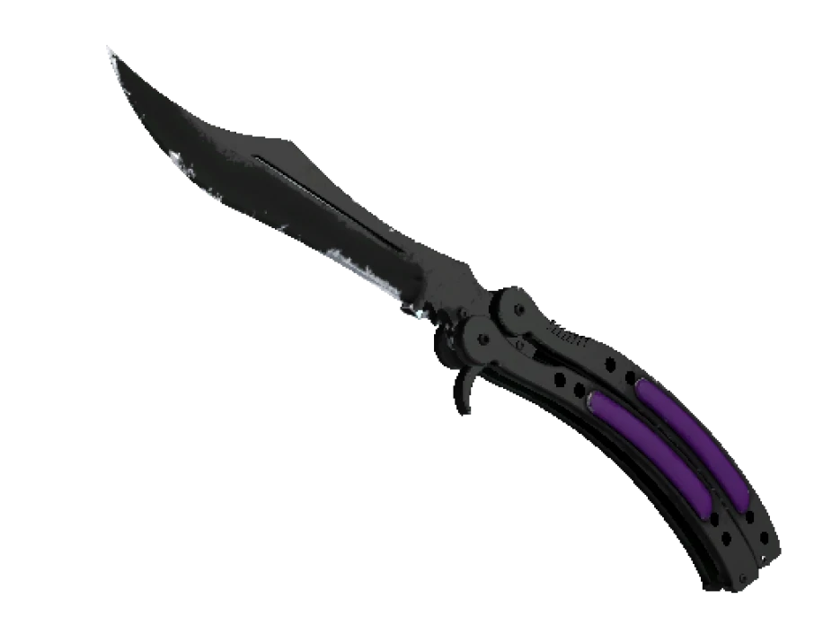 ★ StatTrak™ Butterfly Knife | Ultraviolet (Well-Worn) - Image 1