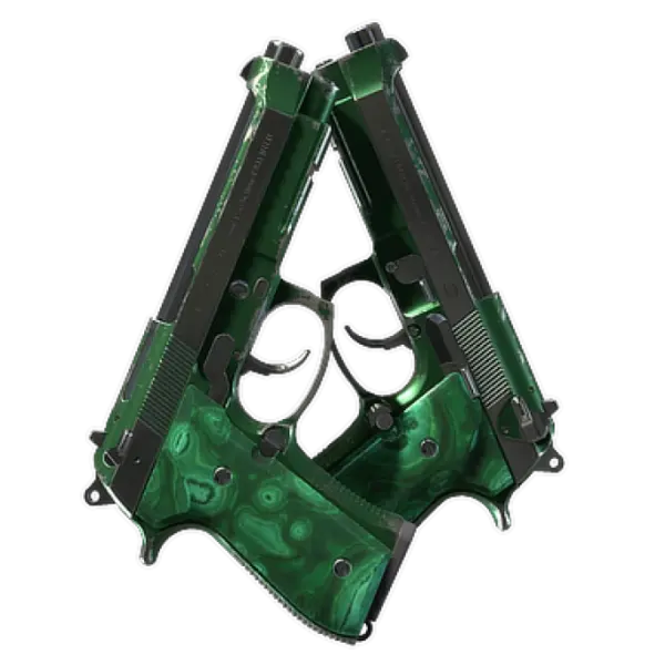 Souvenir Dual Berettas | Polished Malachite (Field-Tested)