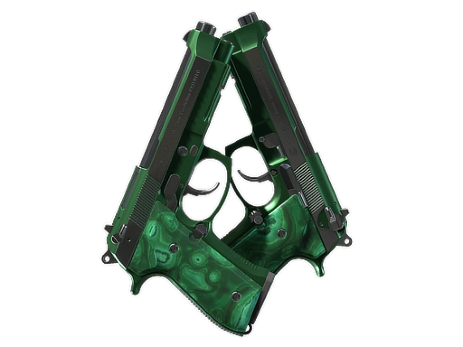 Souvenir Dual Berettas | Polished Malachite (Factory New) - Image 1
